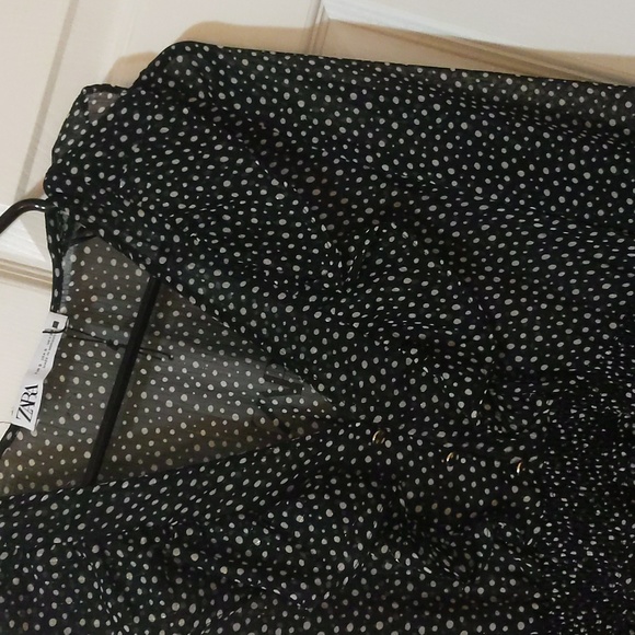 ZARA POLKA DOT PRINT DRESS - Picture 4 of 6